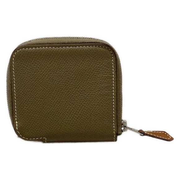 Auth HERMES Azap Compact Mini Silkin - Etoupe Veau Epsom D Coin Case - Picture 2 of 11